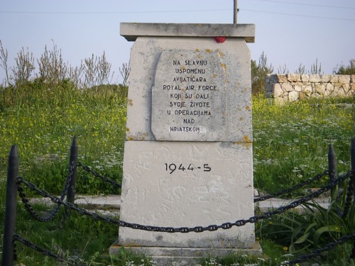 Monument on the hill overlooking the field.