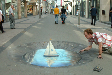 3D Illusion Street Art by Julian Beever