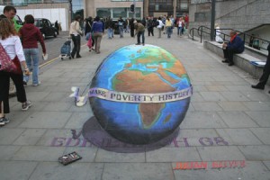 This Make Poverty History drawing was requested by Live8 to support the pressure campaign on the G8 in Edinburgh. It was done in Edinburgh City Centre.