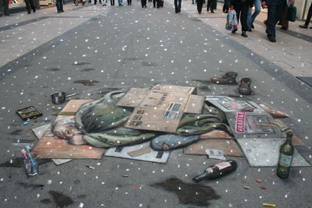 3D Illusion Street Art by Julian Beever