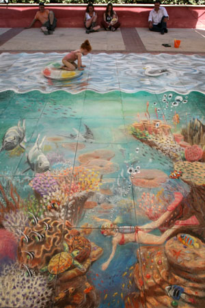 3D Illusion Street Art by Julian Beever