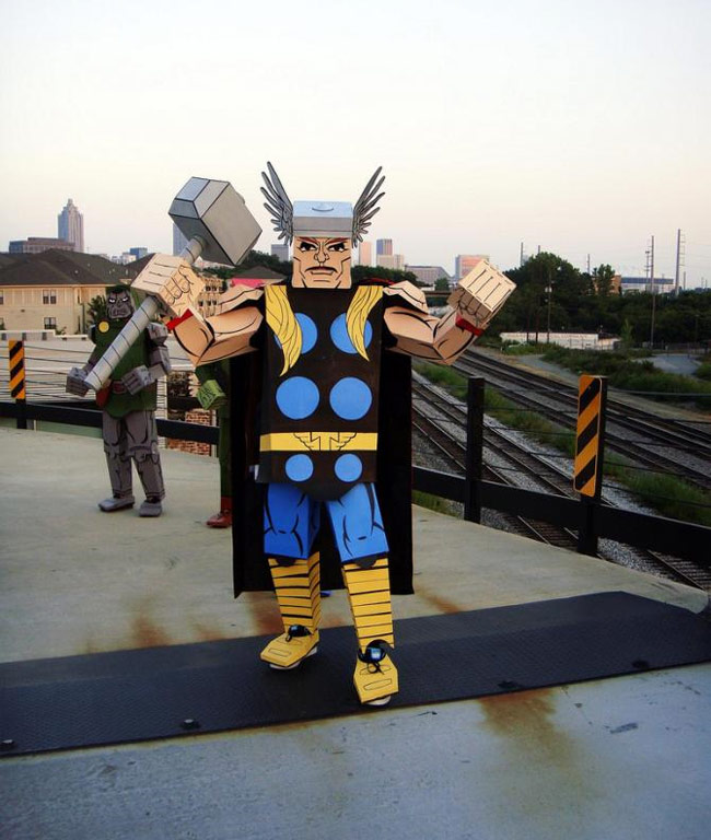 Crazy Comic Book Characters Represented in Boxed Costumes