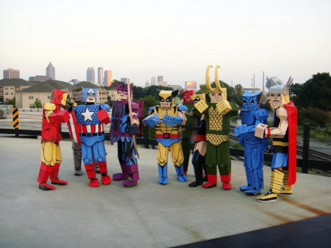 cardboard coustimes 5 650x487 Crazy Comic Book Characters Represented in Boxed Costumes