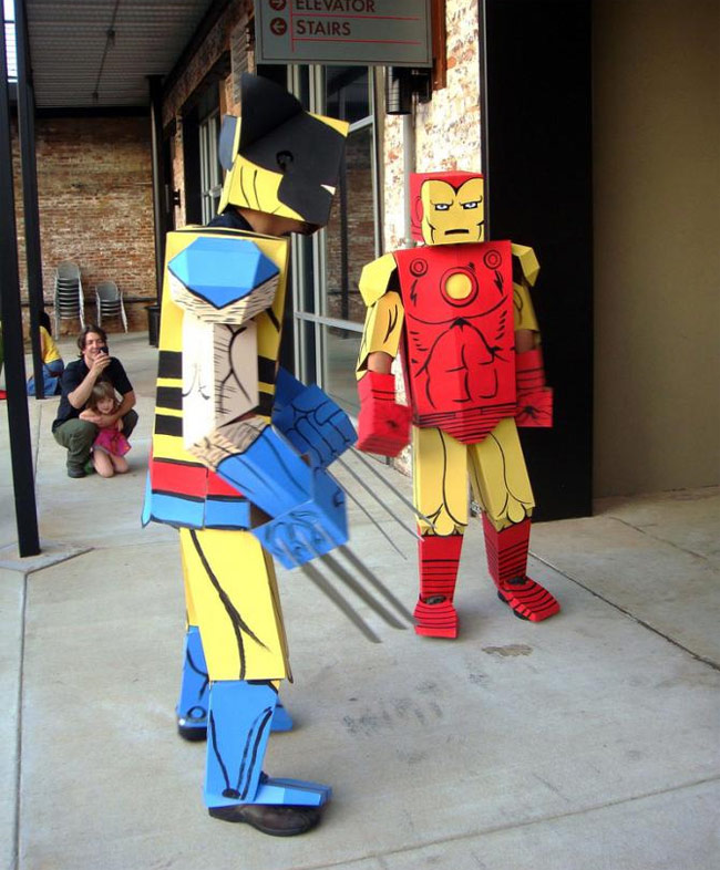 cardboard coustimes 8 Crazy Comic Book Characters Represented in Boxed Costumes