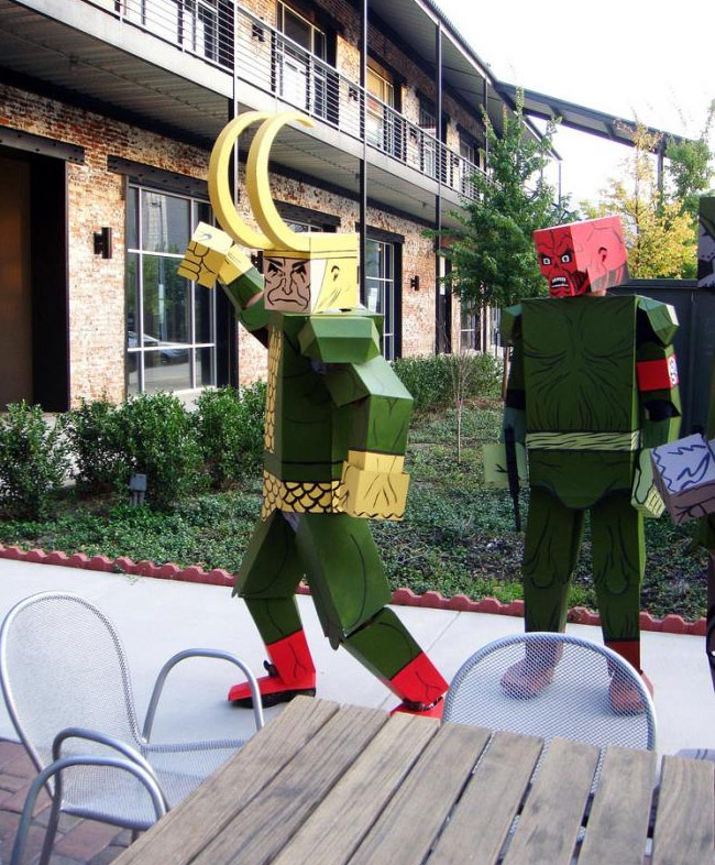 cardboard coustimes 9 Crazy Comic Book Characters Represented in Boxed Costumes