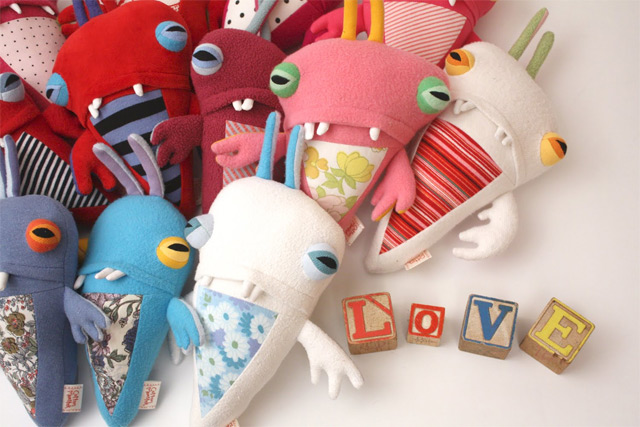 Valentines Day With Cotton Monsters