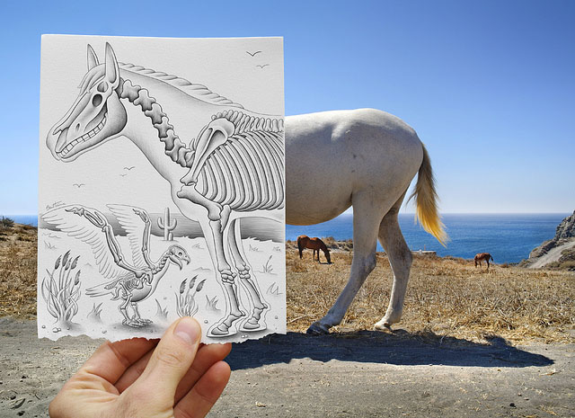 Creative Artwork Pencil Vs Camera by Ben Heine