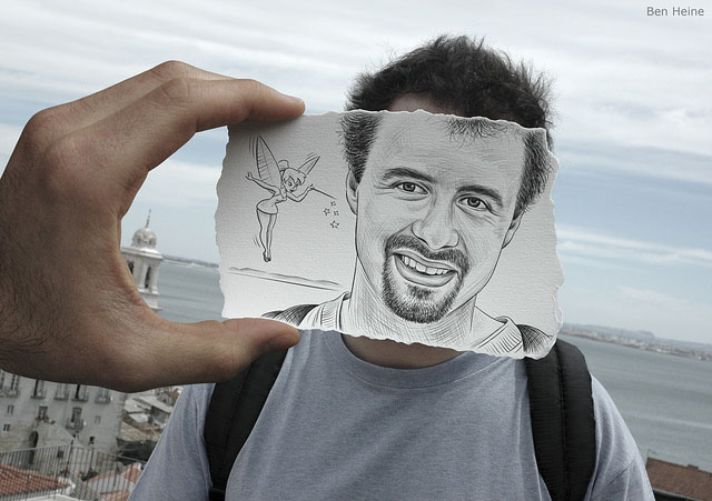 Creative Artwork Pencil Vs Camera by Ben Heine