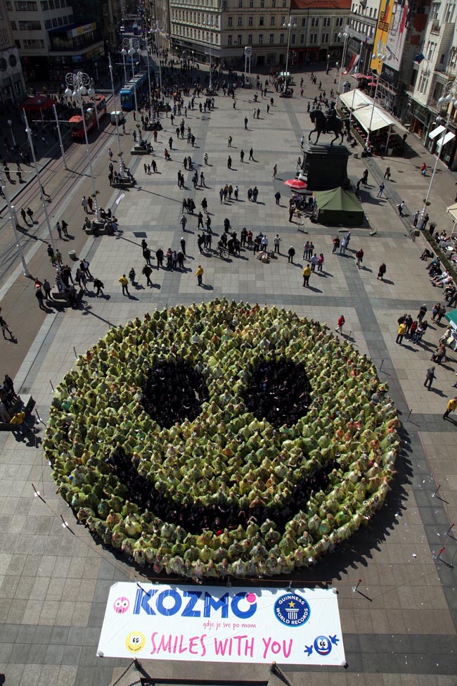 A New Guinness World Record For The Largest Human Smiley Face