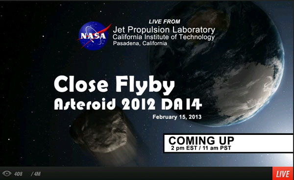 NASA JPL Live Asteroid 2012 DA14