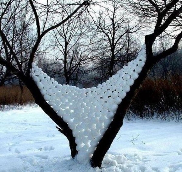 Funny snow sculptures