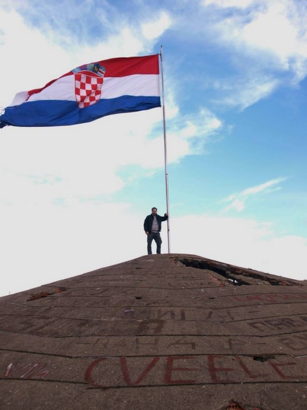 Inside heavily damaged water tower in Vukovar