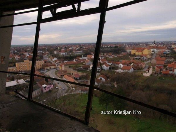 Inside heavily damaged water tower in Vukovar