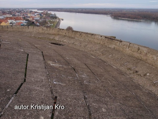 Inside heavily damaged water tower in Vukovar