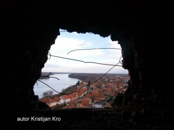 Inside heavily damaged water tower in Vukovar