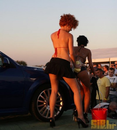 Sexy Girls Washing a Car