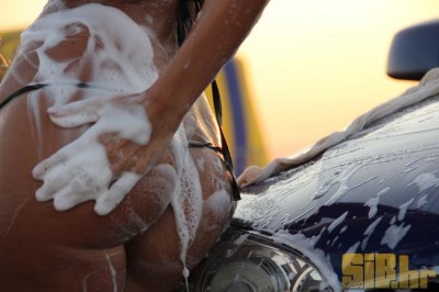 Sexy Girls Washing a Car